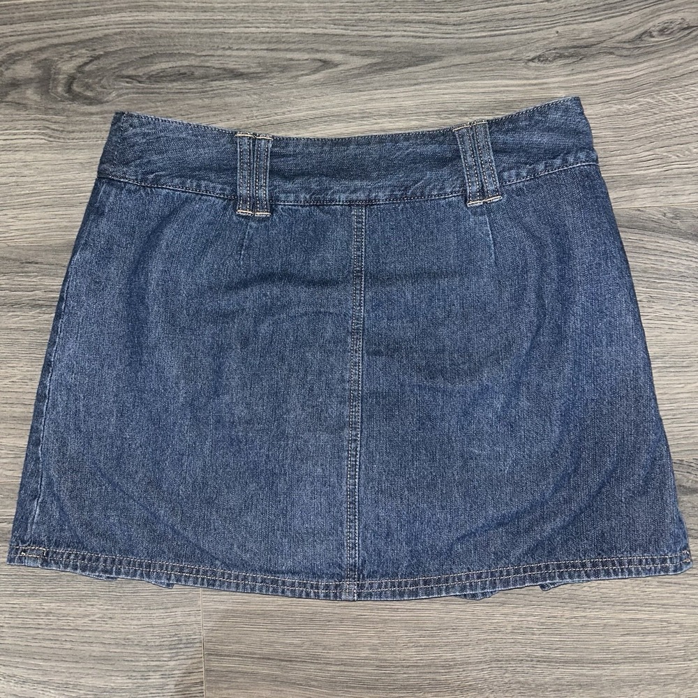 Y2K NY Jeans New York & Company Blue Denim Skort Size 6 Short Pockets Button - Picture 5 of 9